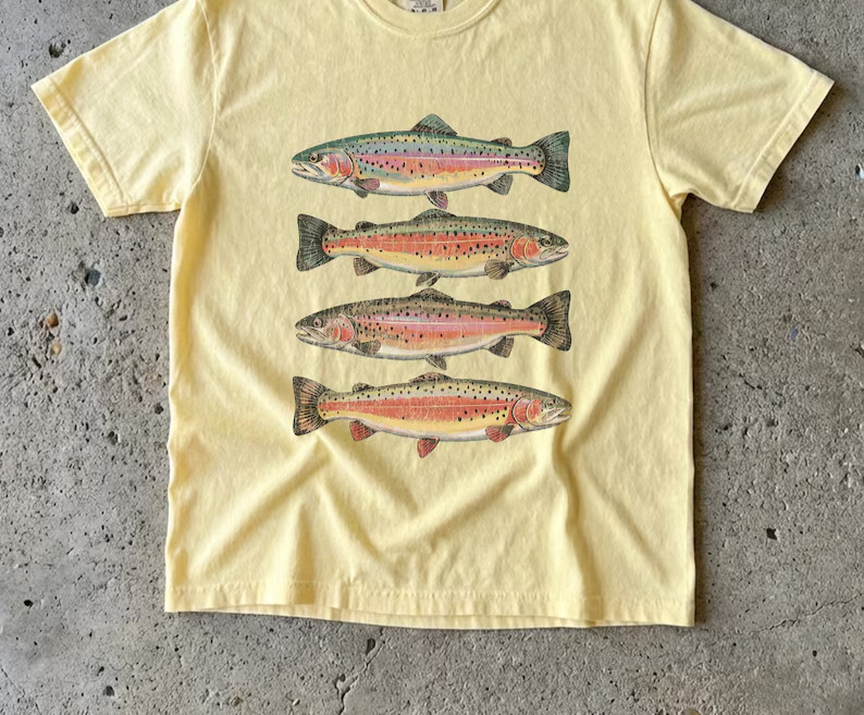 Rainbow Trout Heavy Cotton Tee Fishing Outdoorsy Tees gallery