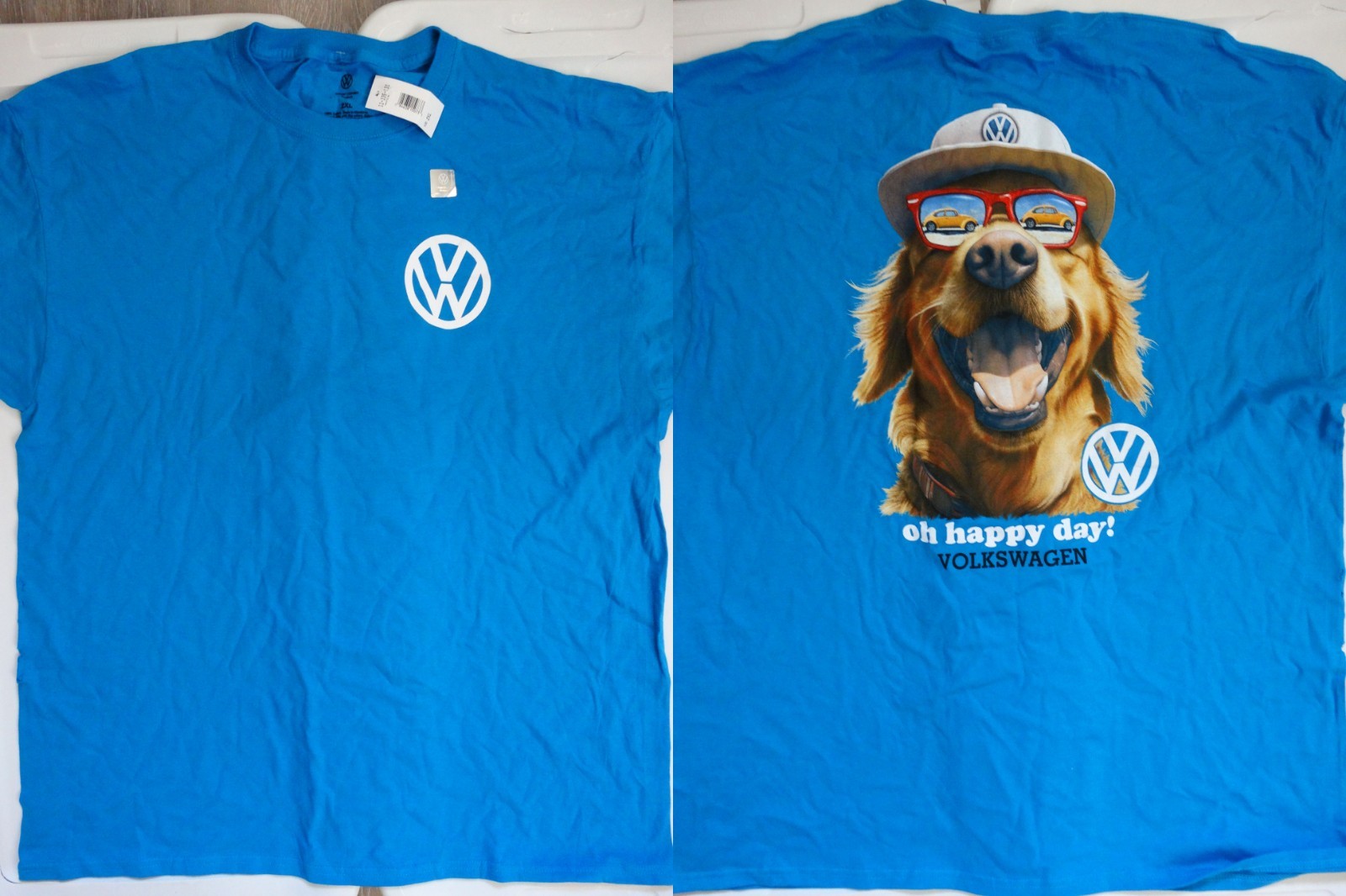 Volkswagen Bettle VW Oh Happy Day Dog Officially Licensed T-Shirt XXL 2XL