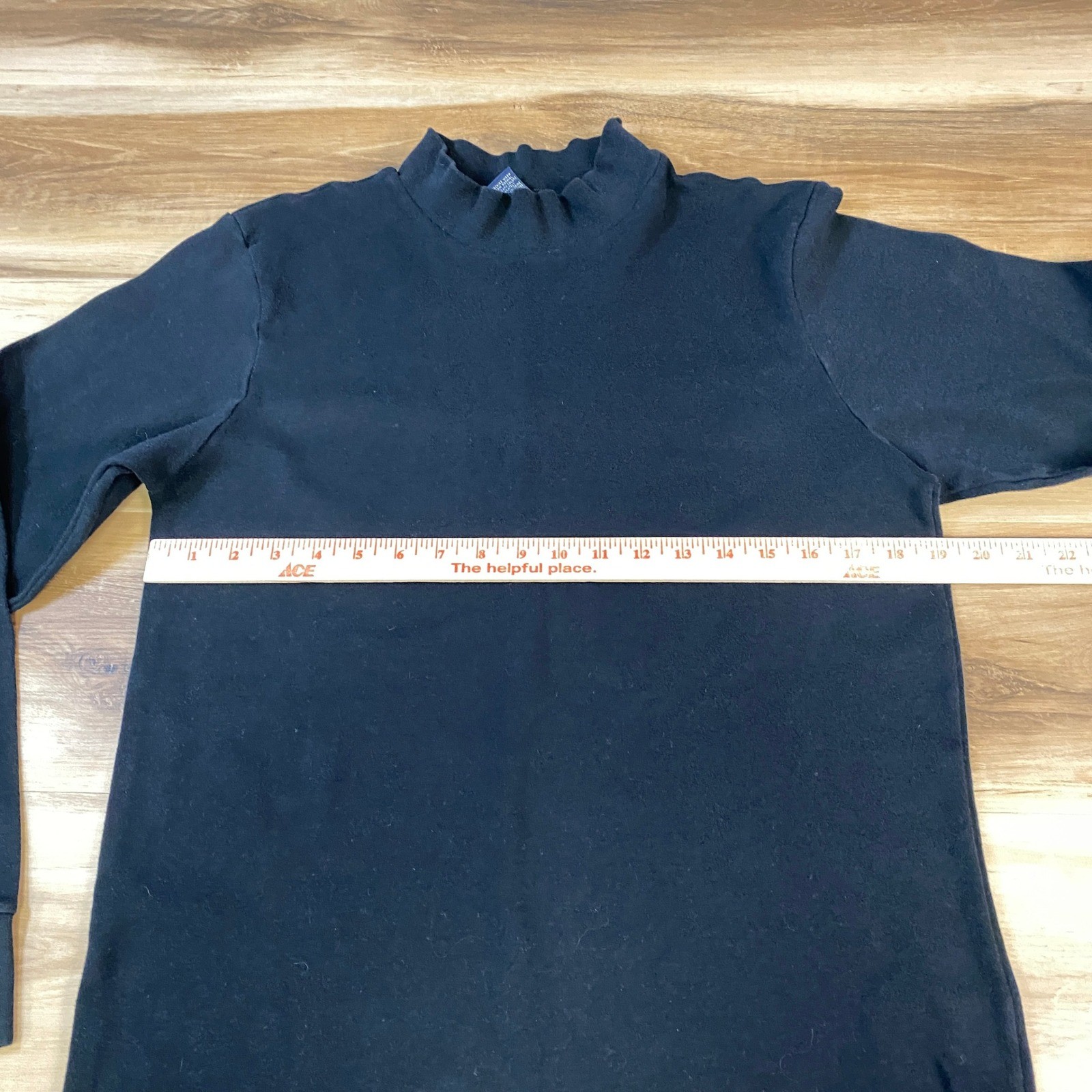 Lands End Mock Neck Mens M Black Cotton Regular Fit Heritage Vintage USA Made gallery
