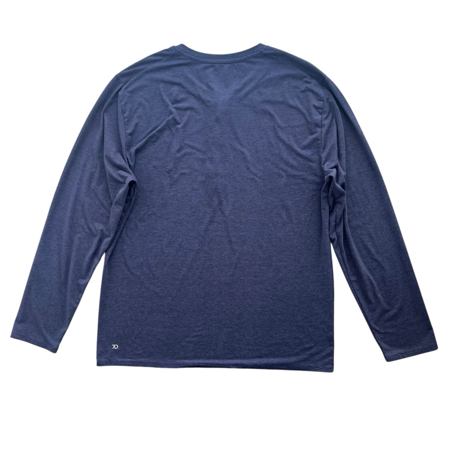 7 Diamonds Men L Blue Heather Core Henley Performance Long Sleeve Athletic Shirt gallery