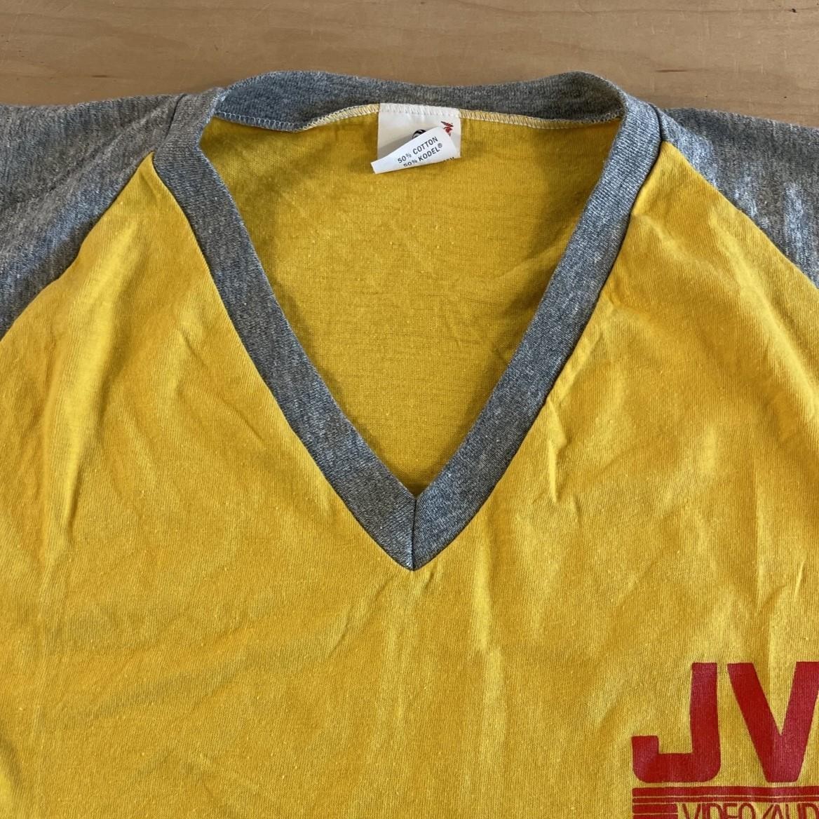 VTG Mid-80s JVC Video/Audio Tape Raglan Short Sleeve Baseball Tee Size 2 XL HTF gallery