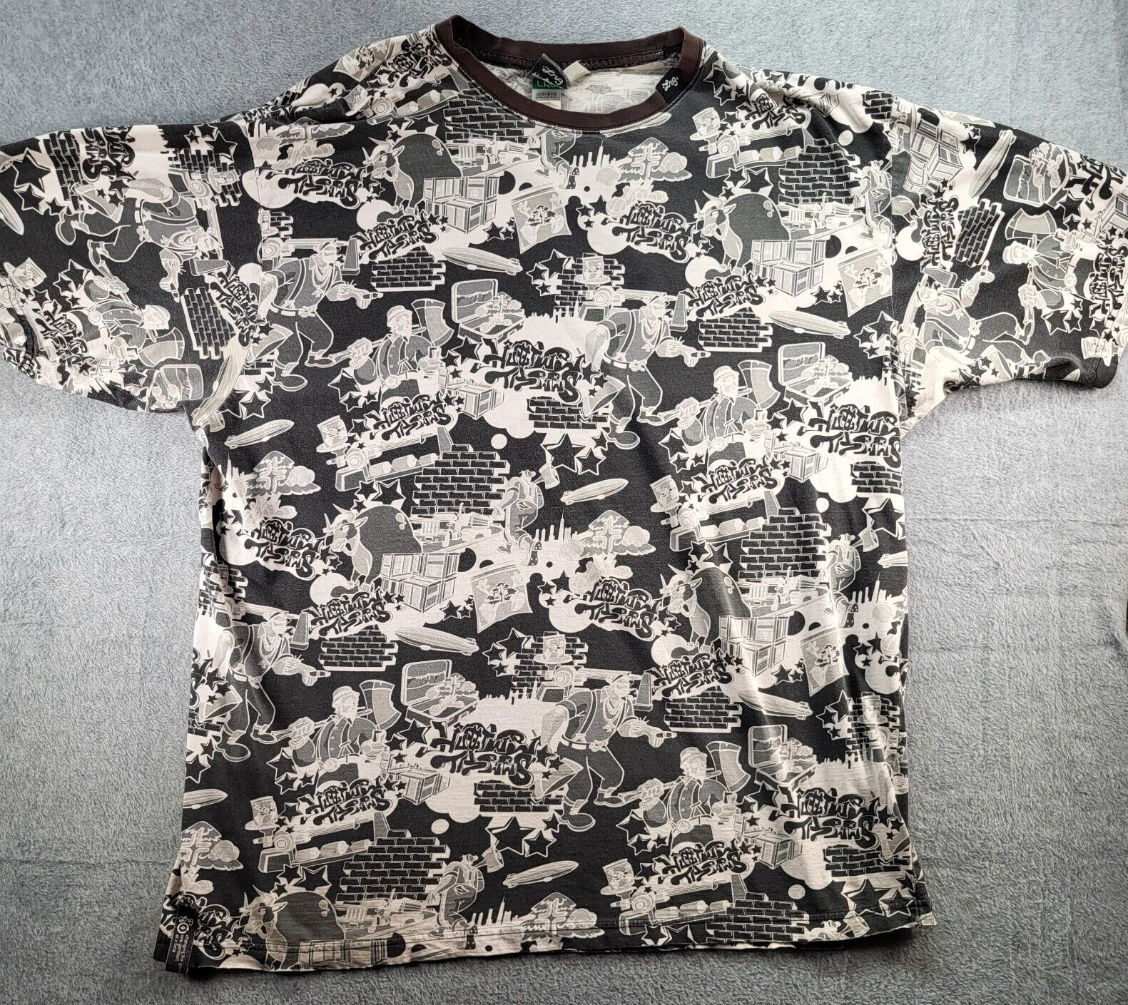 LRG Lifted Researck Group Lumber Jack City All Over Print T Shirt Mens 3XL Rough gallery