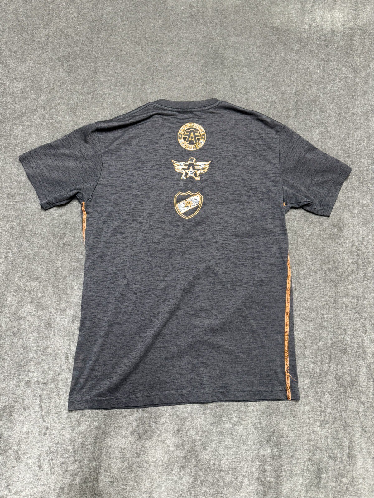 American Fighter T-Shirt Men's L Gray White Orange Short Sleeve Graphic Print gallery