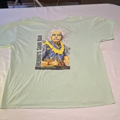 Hering’s Sand Bar Light Green Graphic Print T-Shirt Men’s Short Sleeve Hawaiian