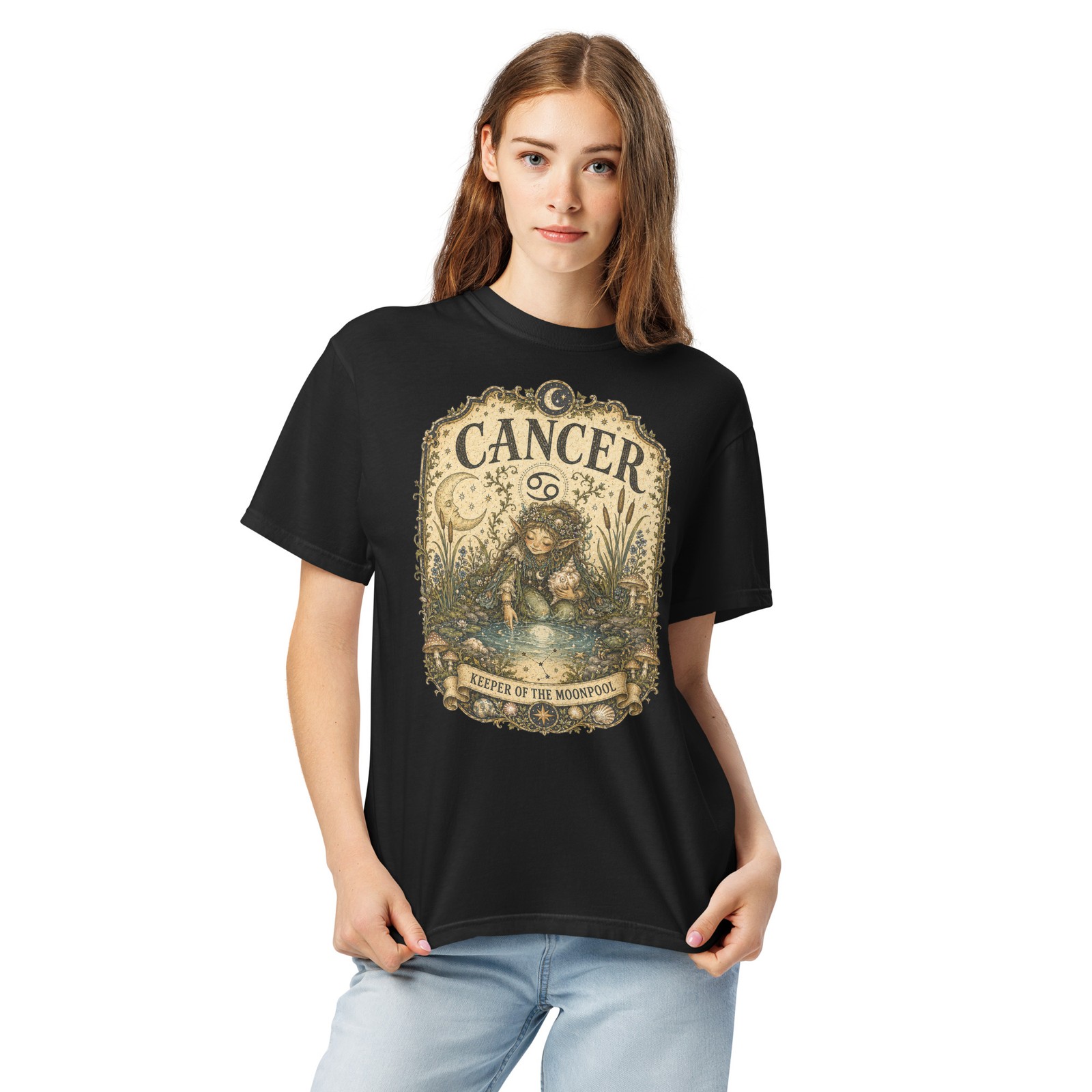 Cancer Keeper of the Moonpool Premium Comfort T-Shirt Astrology Zodiac Tee S-4XL gallery