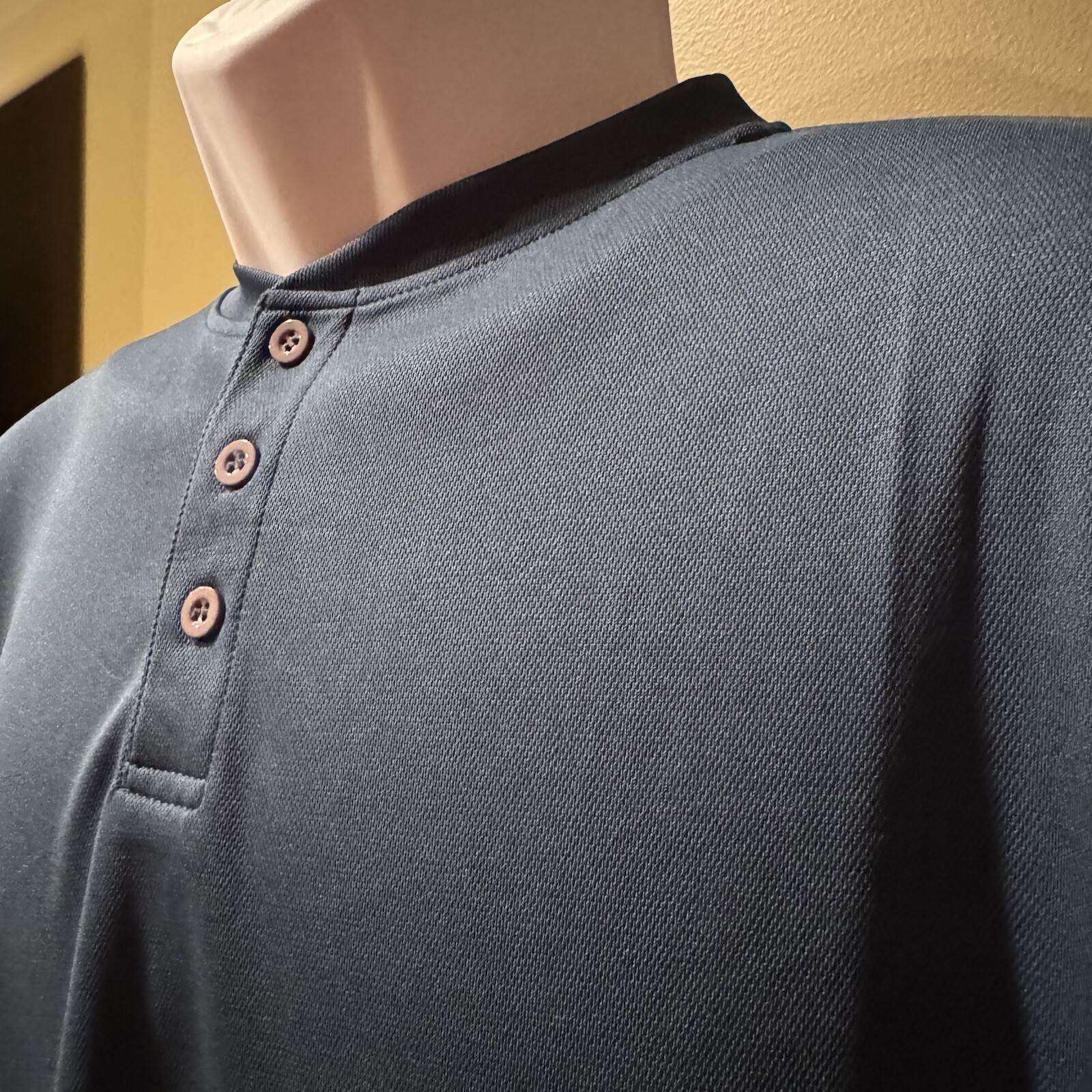 NWT Performance Cycle Mens Slate Blue Henley Bike Shirt Long Sleeve Jersey Sz M gallery