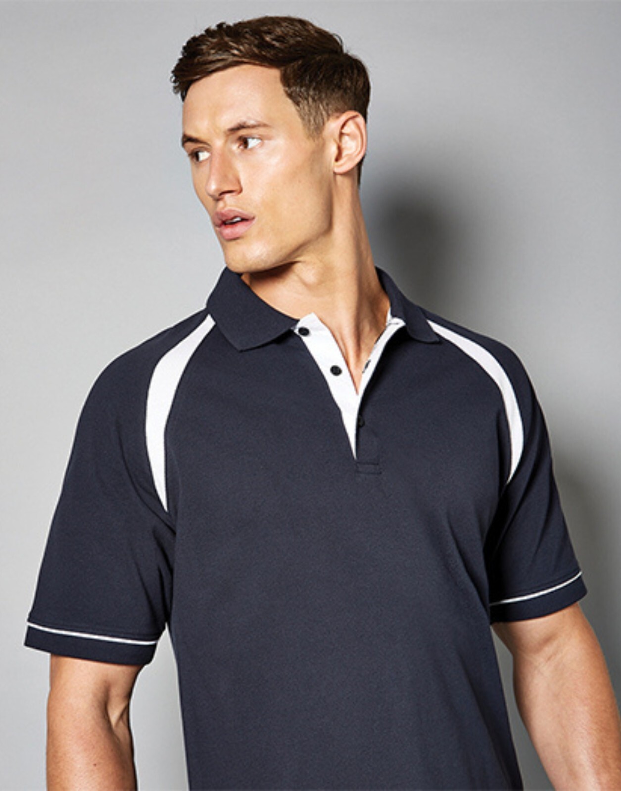 Mens Polo Shirts Short Sleeve Raglan Contrast Trim Cotton Pique Collared T Shirt gallery