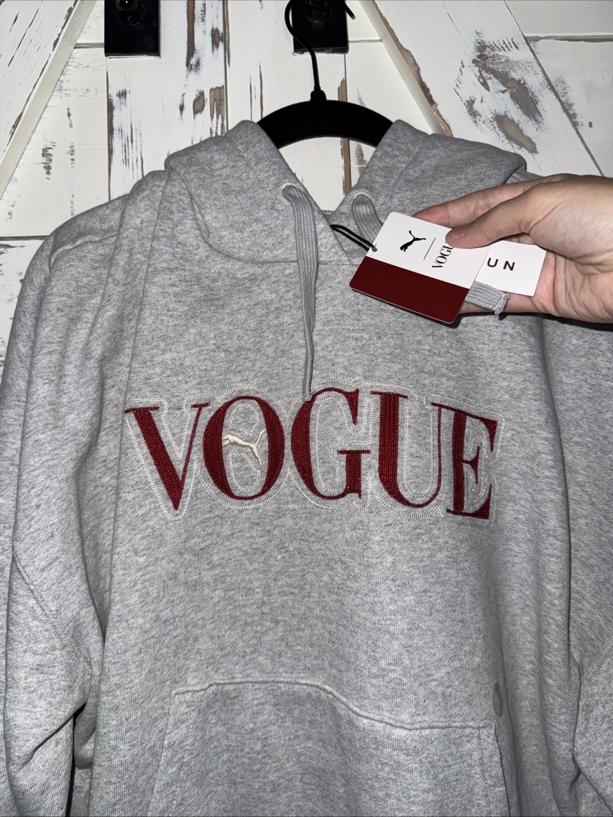Puma X Vogue Hoodie Unisex Logo Embroidered Heather Gray Style : 536691 NWT gallery