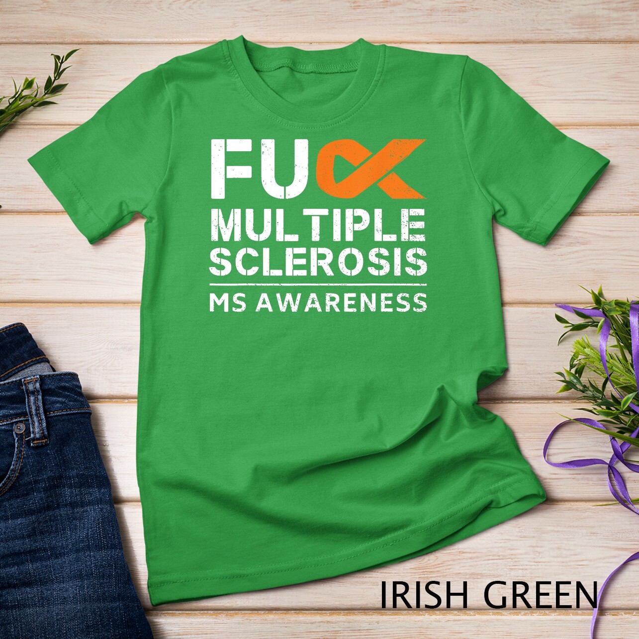 Multiple Sclerosis MS Awareness Support Ribbon Unisex T-shirt gallery