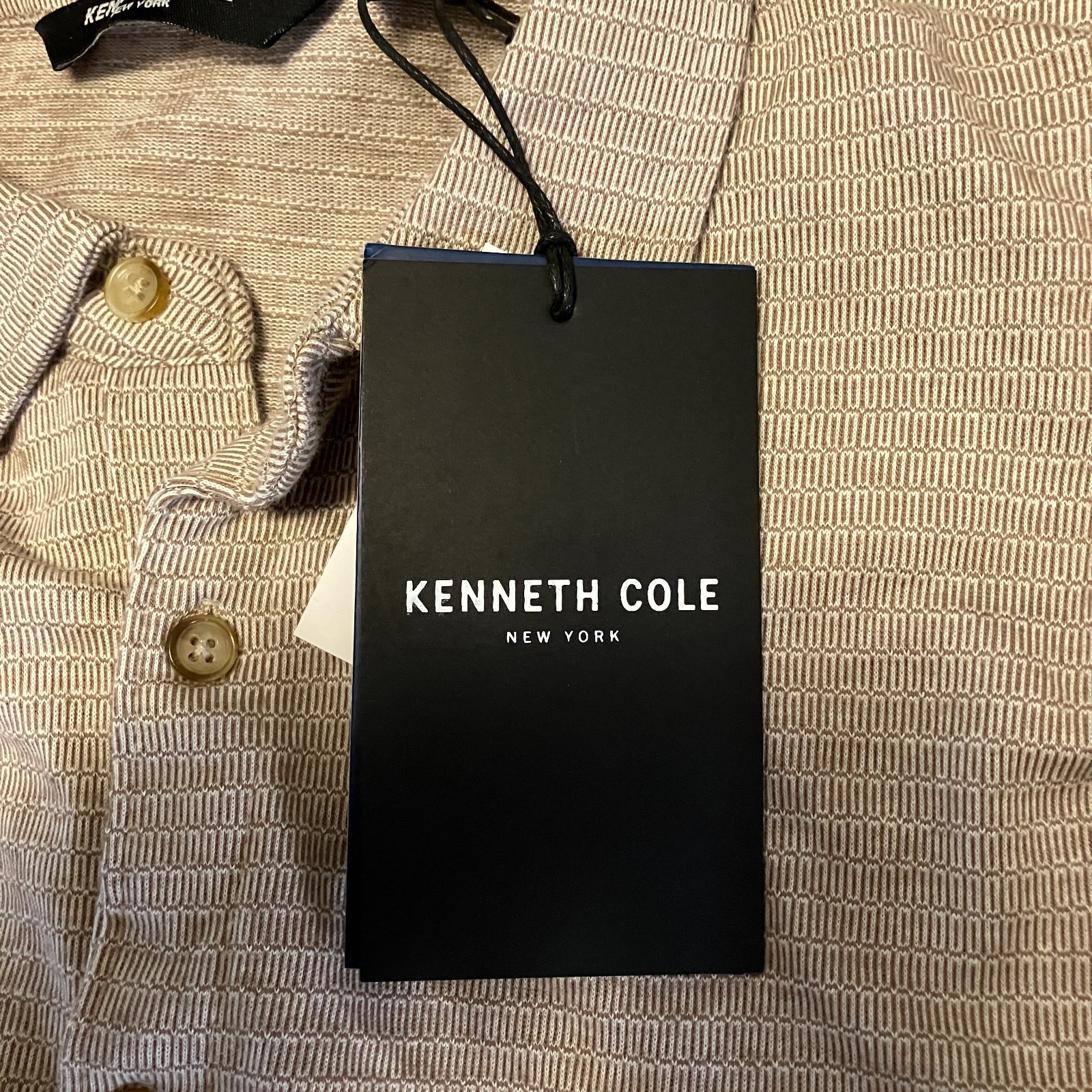 Kenneth Cole Mens S Techni-Cole Knit Shirt New With Tags 100% Cotton Textured gallery