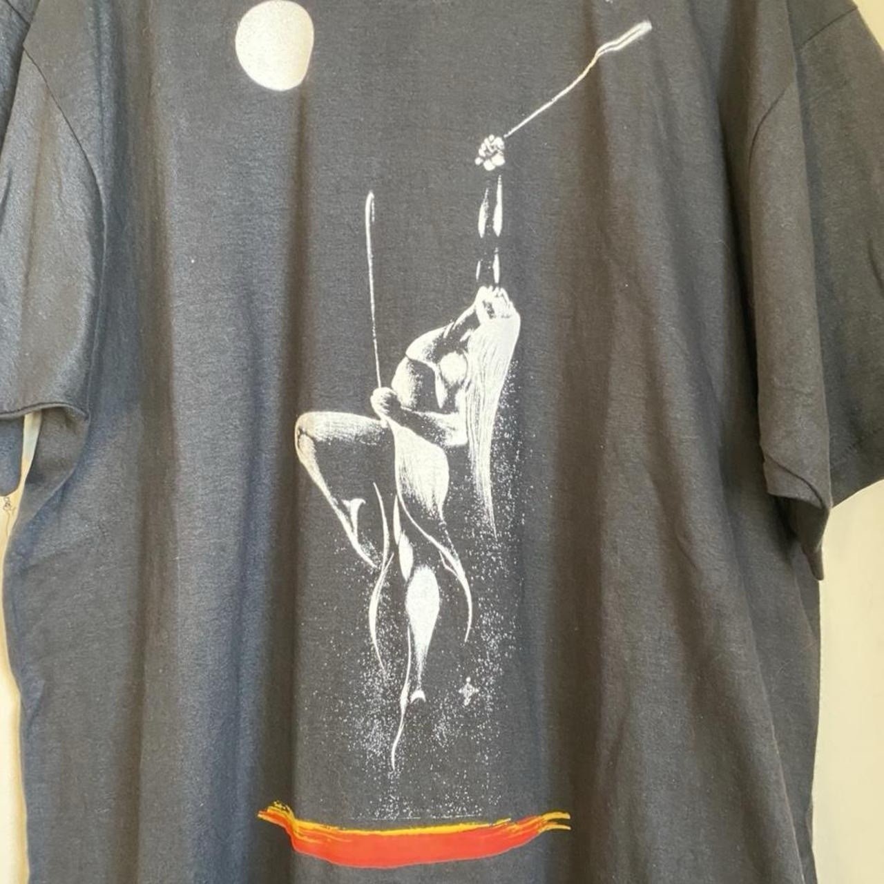 Vintage Native American Mens T-Shirt Black Stickball Woman Moon Sz XL Art gallery