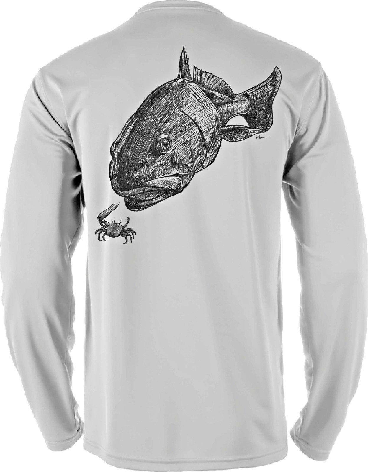 Microfiber Moisture Wicking Fishing Boating UPF Sun Protection Shirt Redfish gallery