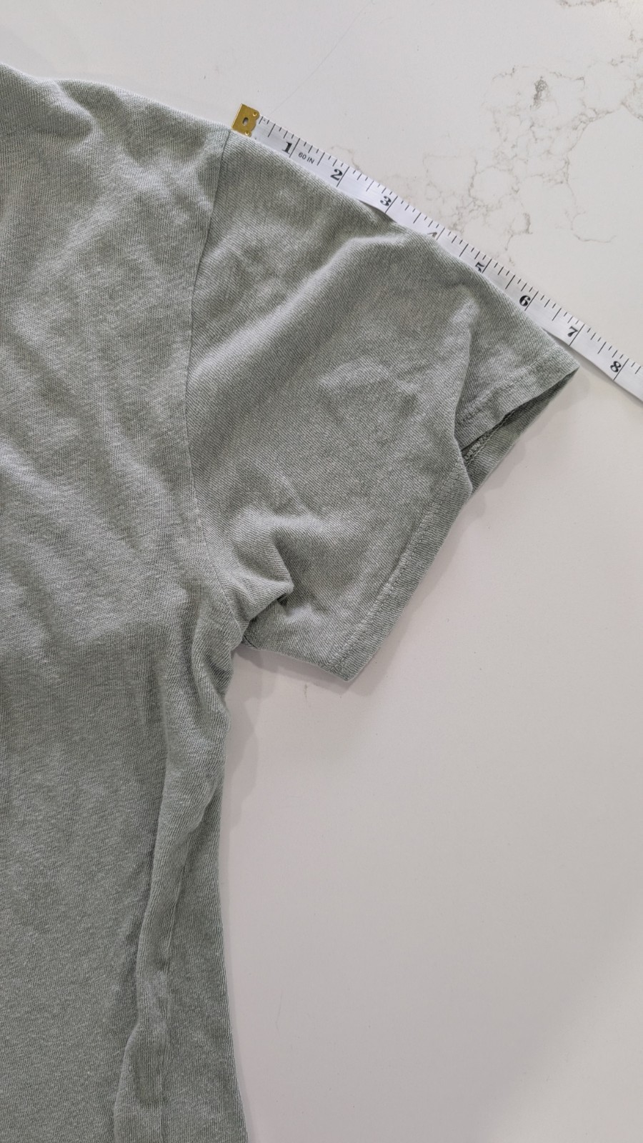 American Trench Sage Green Cotton Linen Tee Shirt Mens Small S Made in USA gallery