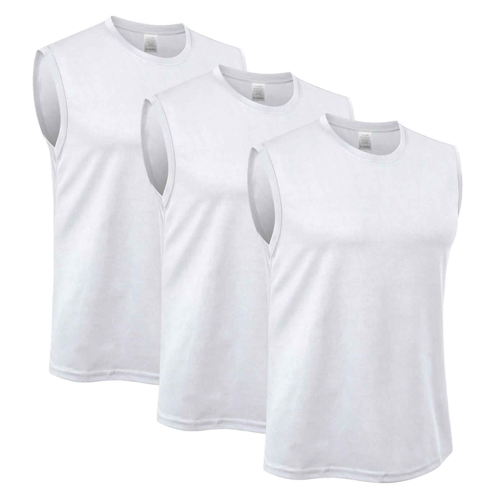 3X Men's Quick Dry Tank Top Sleeveless Shirts Gym Workout Fitness Sports Running gallery