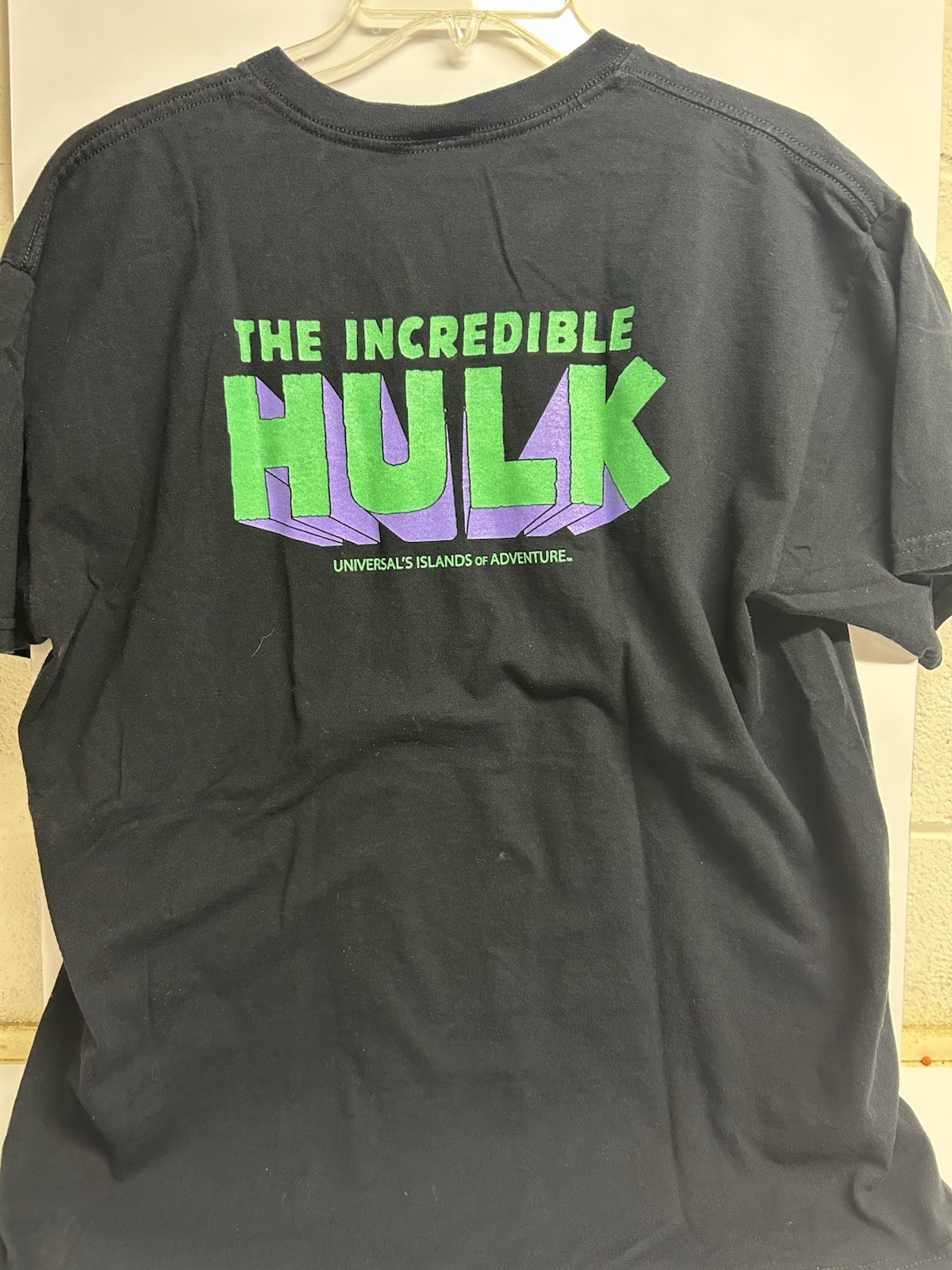 Universal Studios Marvel Hulk Black Graphic Print Crew Neck T-Shirt Men's L gallery