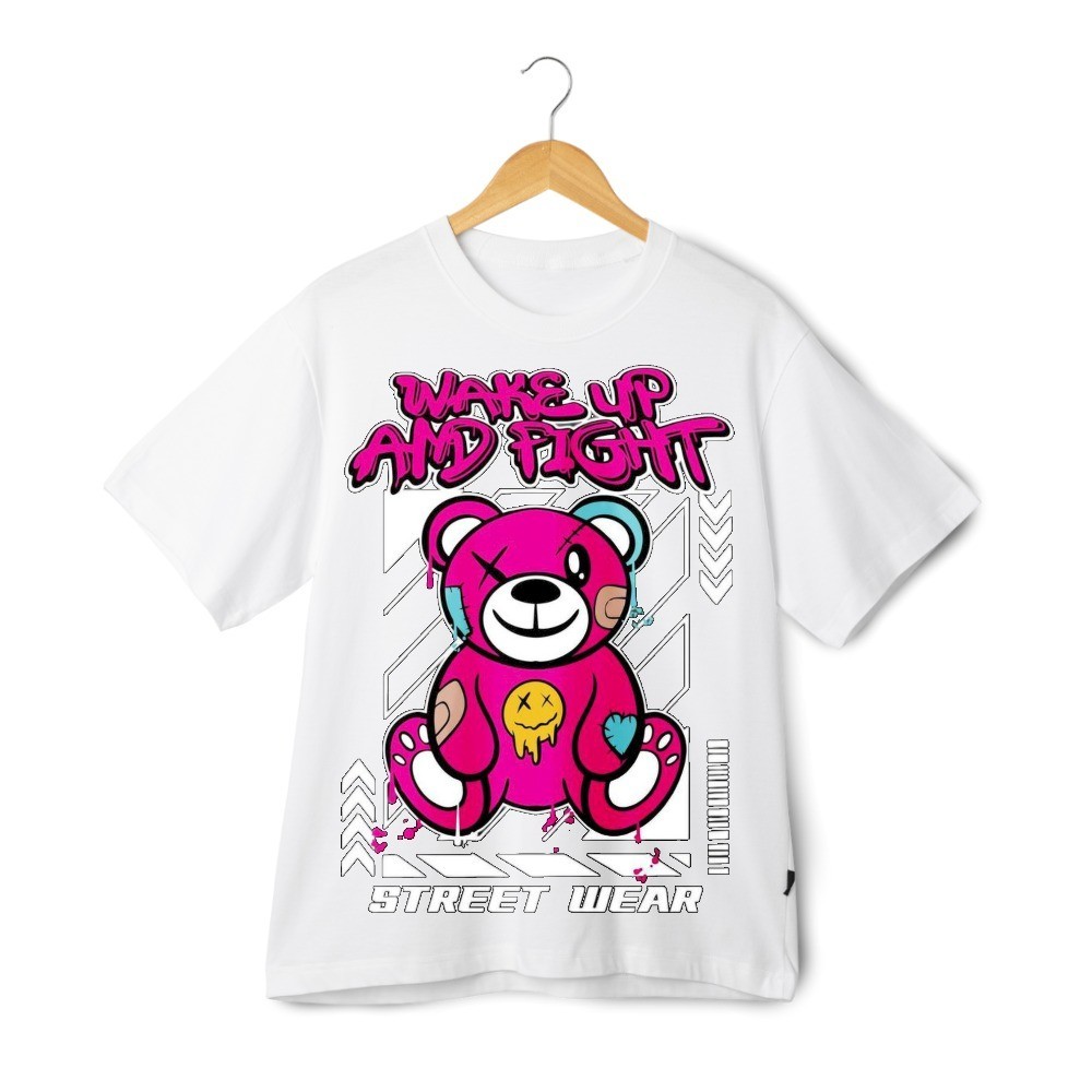Graffiti Teddy Bear Graphic T-Shirt Retro Streetwear Bold Cute Punk Style Tee gallery