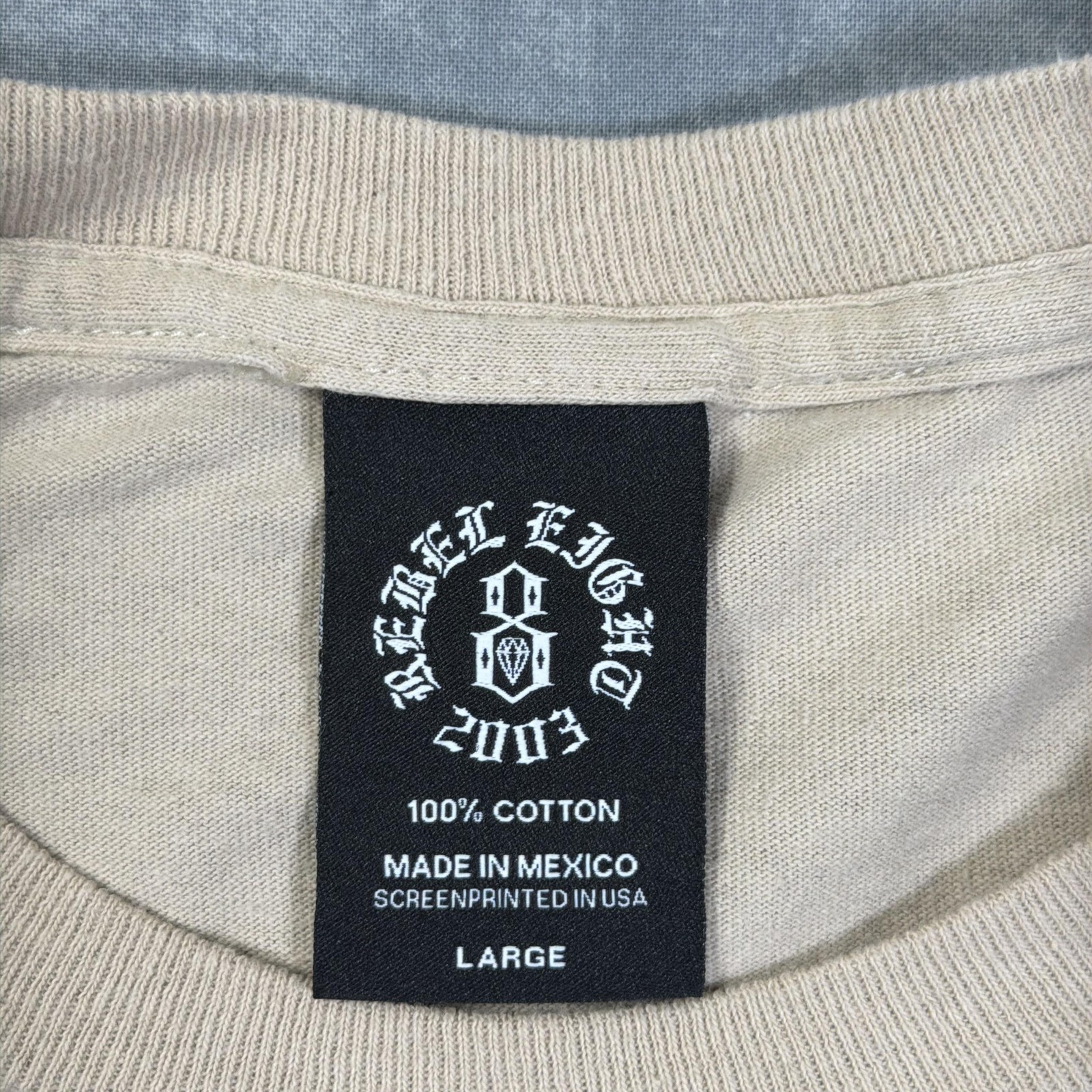 Rebel Eight Shirt Mens L Beige Rebel8 Logo Graphic Tee Streetwear Crew Neck gallery