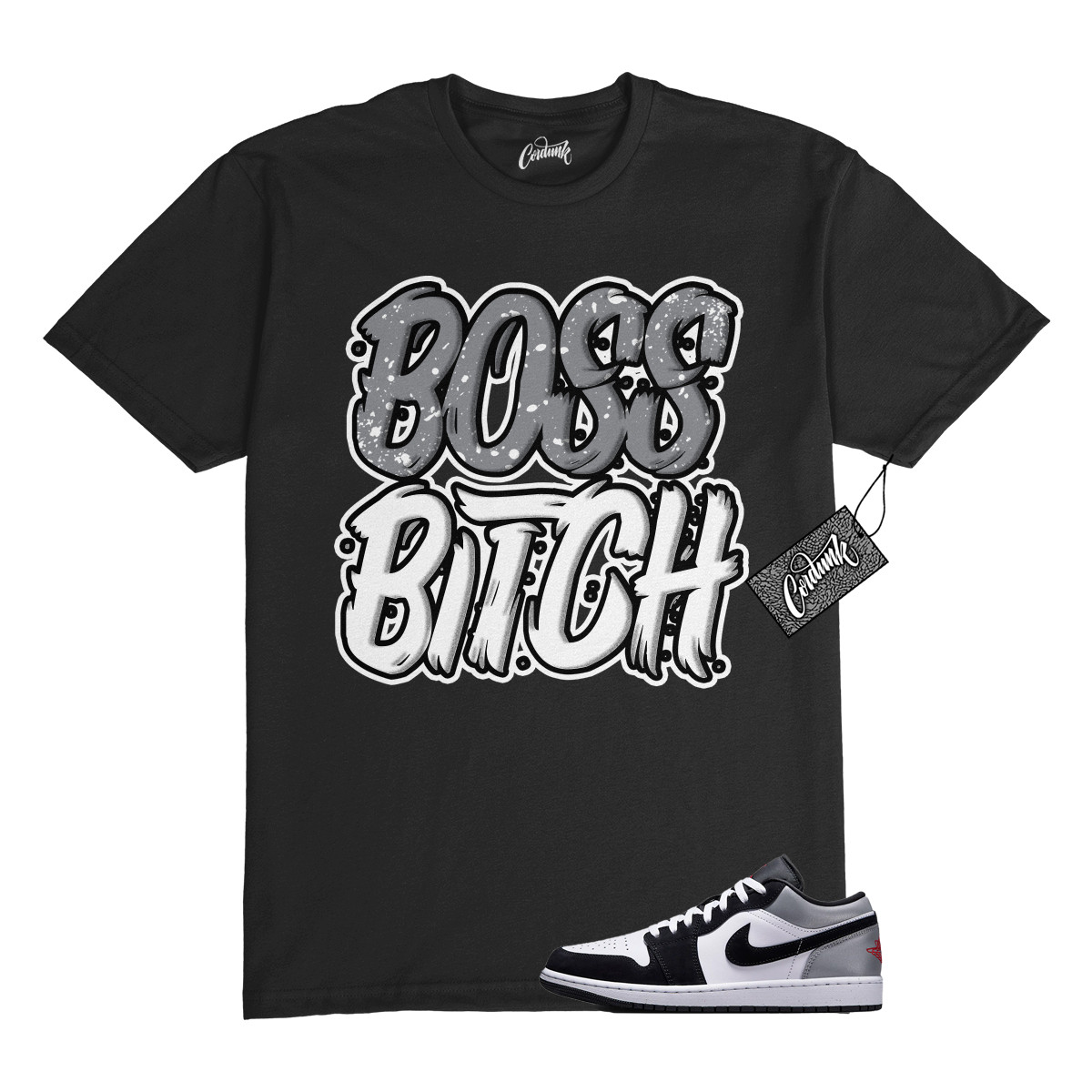 1 Black Matte Silver White Fire Red T Shirt Match BOSS