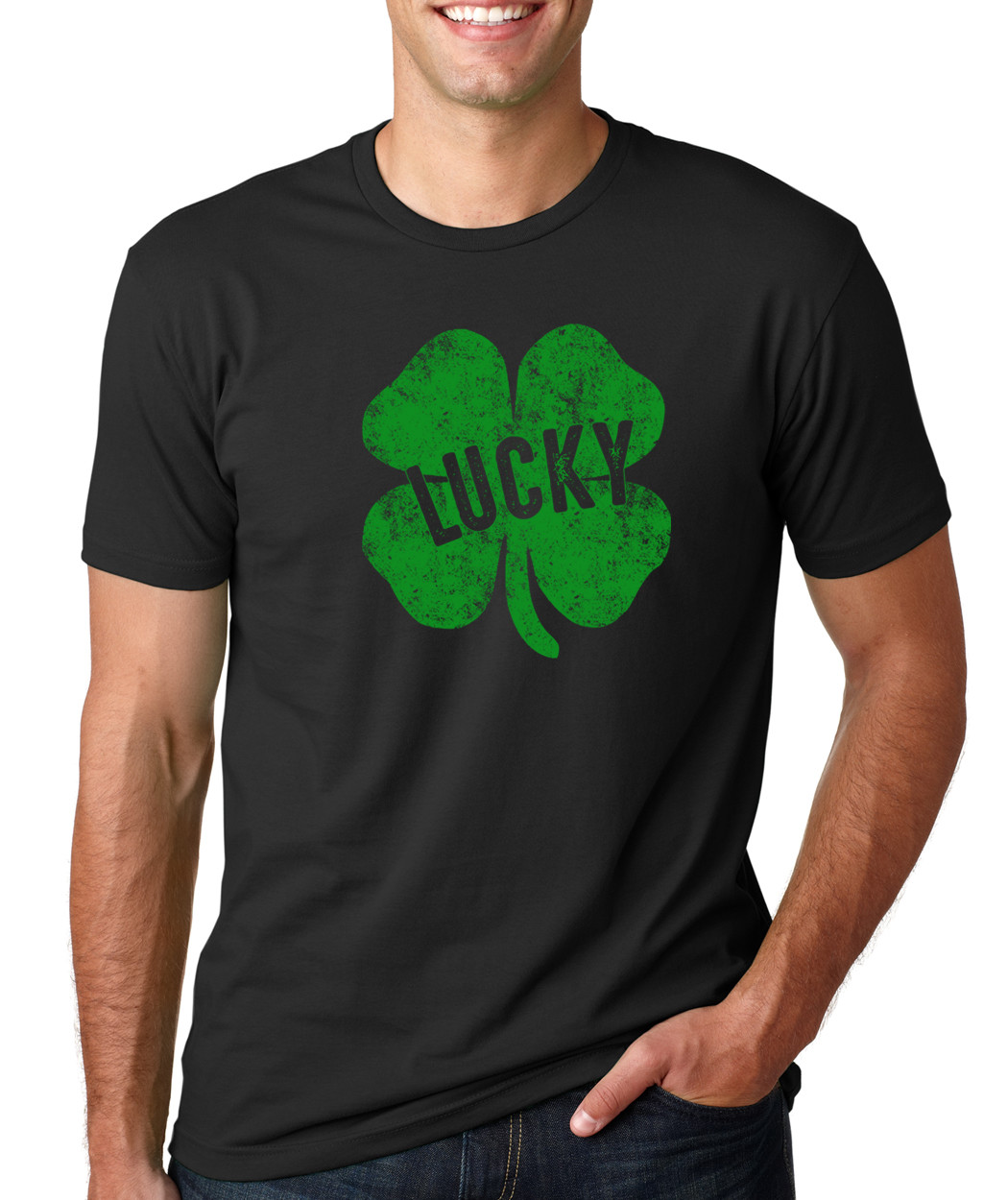 LUCKY Shamrock Clover Irish St.Patrick’s Day Ireland Holiday Vintage T-Shirt