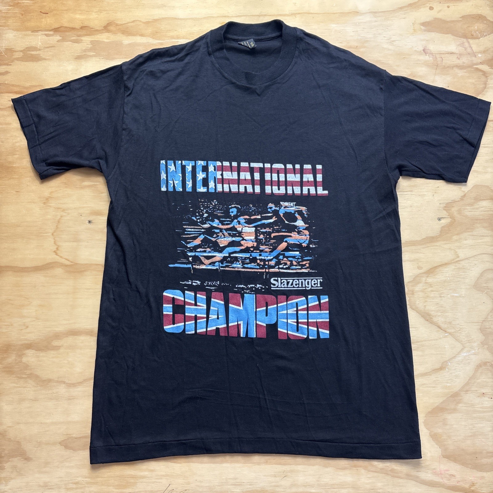Slazenger International Champion T-Shirt L XL Vintage NOS 50/50 SS Track Field gallery