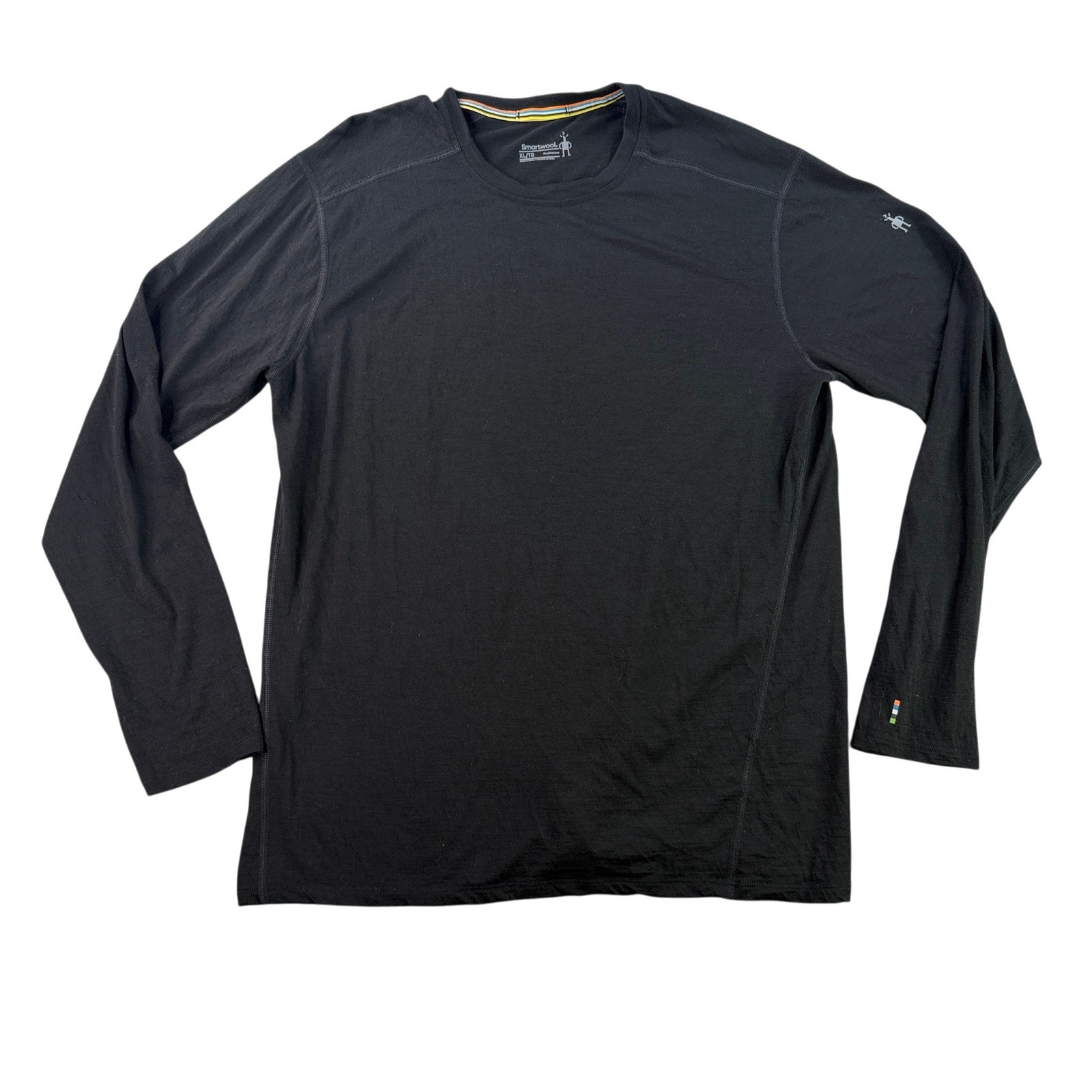 Smartwool Base Layer Mens XL Black Merino Wool Long Sleeve Crew Neck Shirt