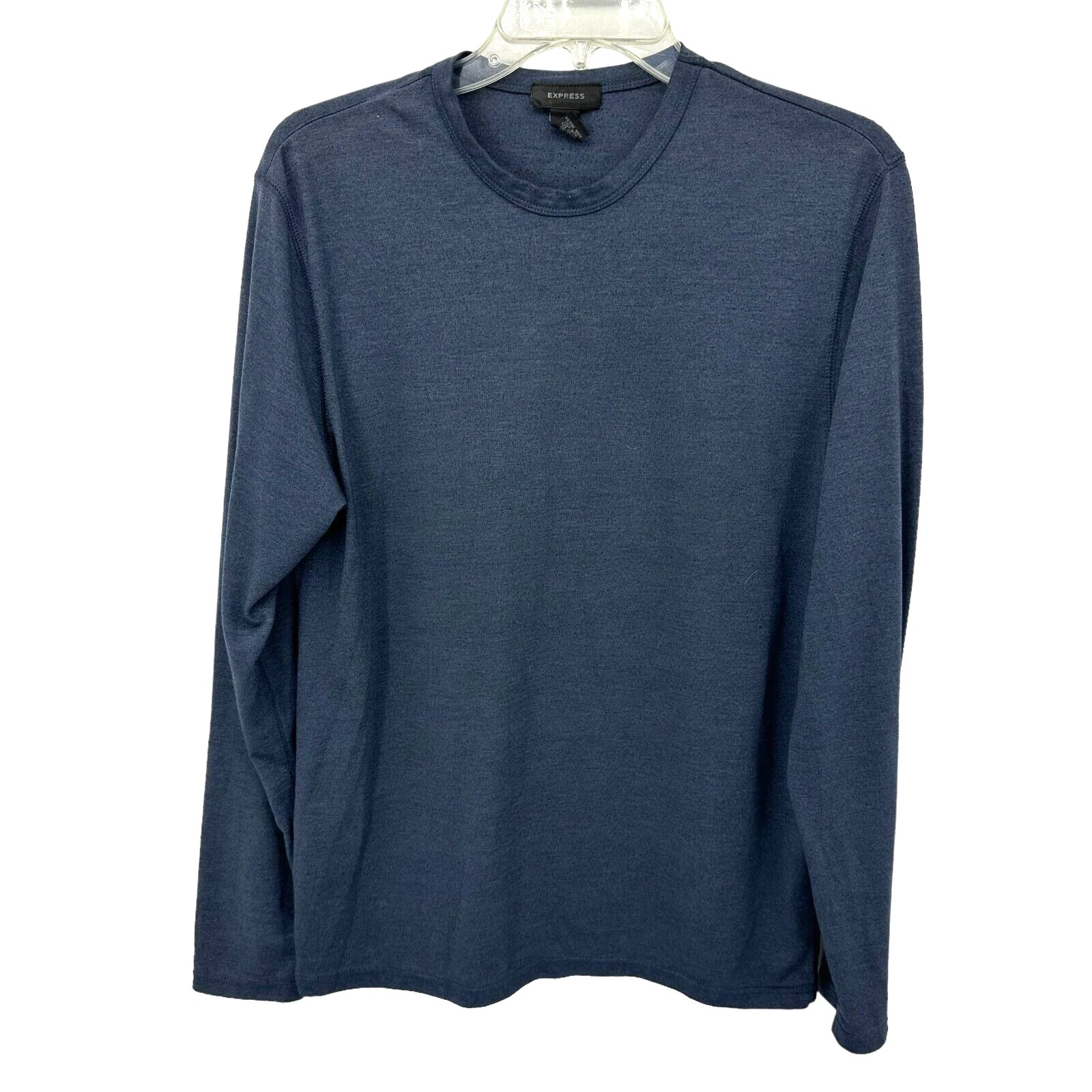 Express Mens Long Sleeve Crew Neck T Shirt Size Large Polyester Rayon
