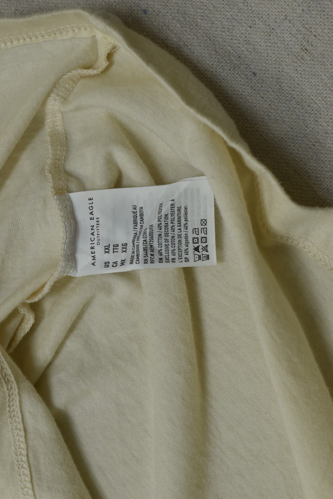 American Eagle Super Soft Standard Fit Cream T-Shirt Men's Size XXL NEW gallery