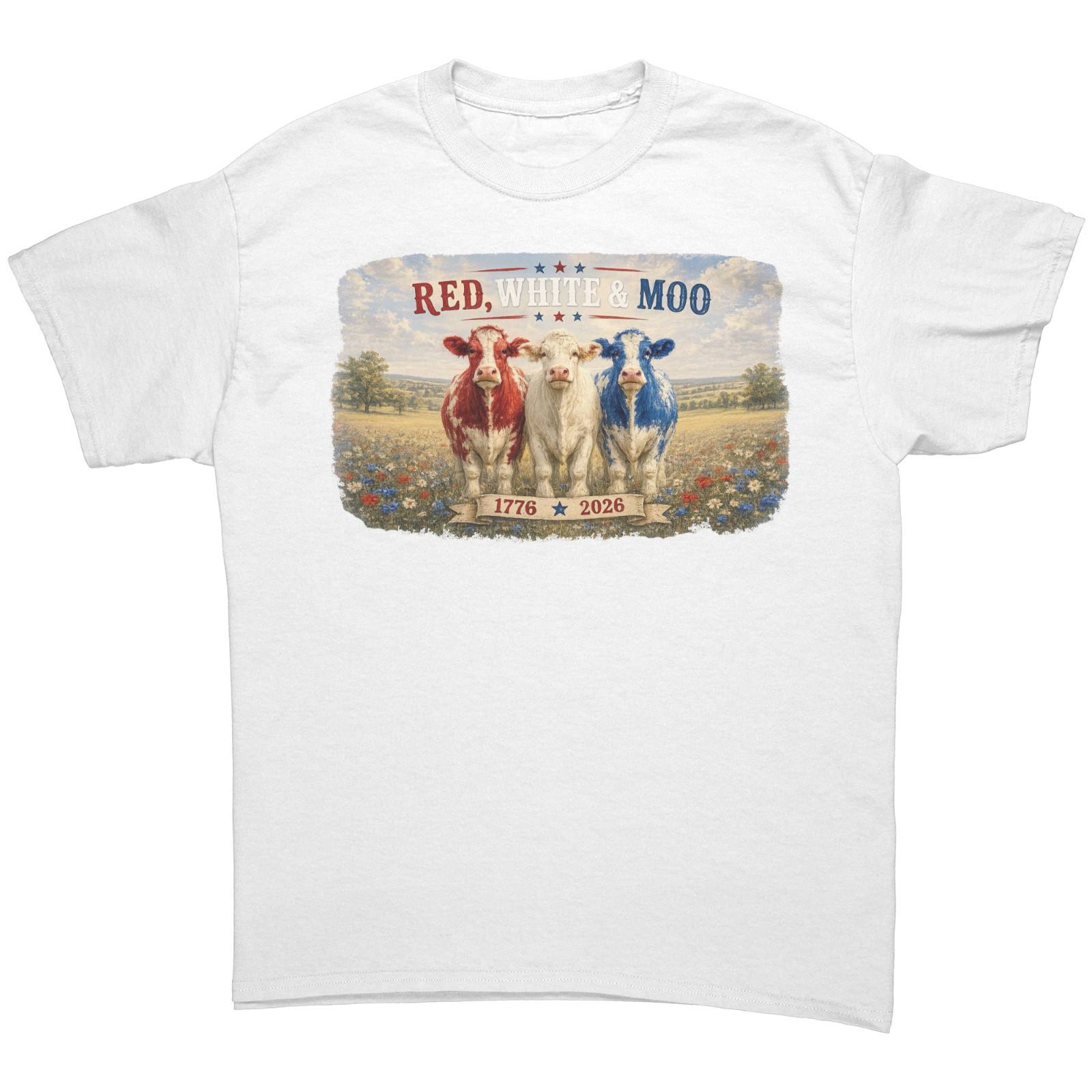 Cute Patriotic Red White & Moo Tshirt July 4th Shirt Funny Sarcastic Cow Tee gallery
