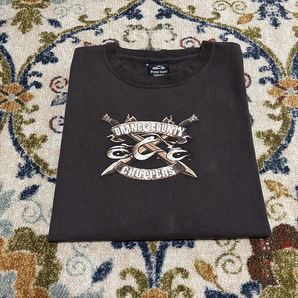 Vintage Y2K OCC Orange County Choppers Dog Brown T Shirt Mens Sz XL Biker