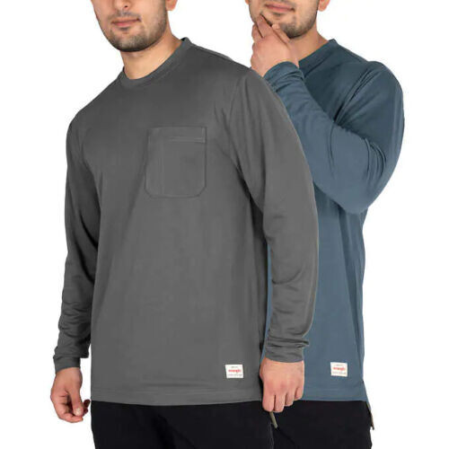 Wrangler Men’s Micro Pique Long Sleeve Tee, 1 or 2- Shirt gallery