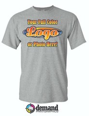 1 Dozen Full Color Custom Printed T-Shirts Front Print FREE SHIPPING