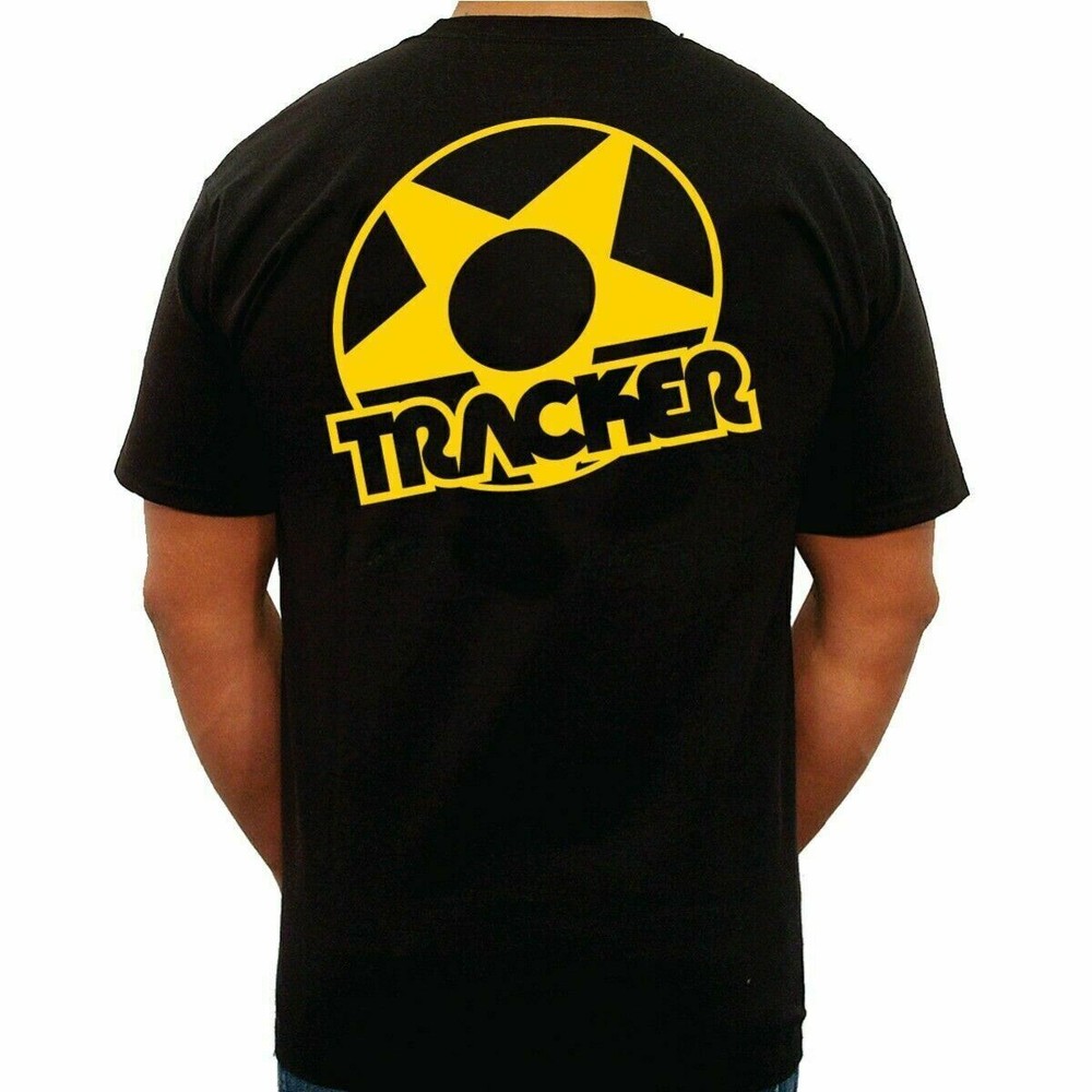 Tracker Trucks STAR LOGO Skateboard T Shirt BLACK w/YELLOW Logo