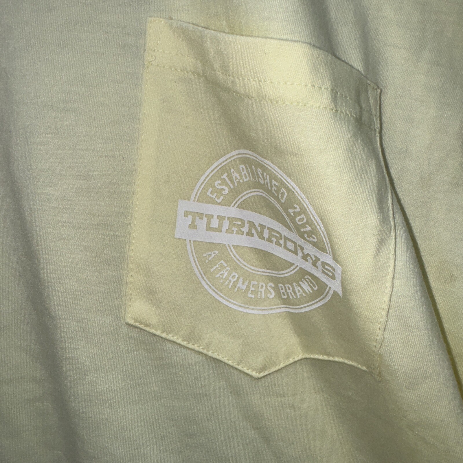 Turnrows Farm Shirt Unisex Large Short Sleeve Pale Yellow Tailgates&Turnrows NWT gallery