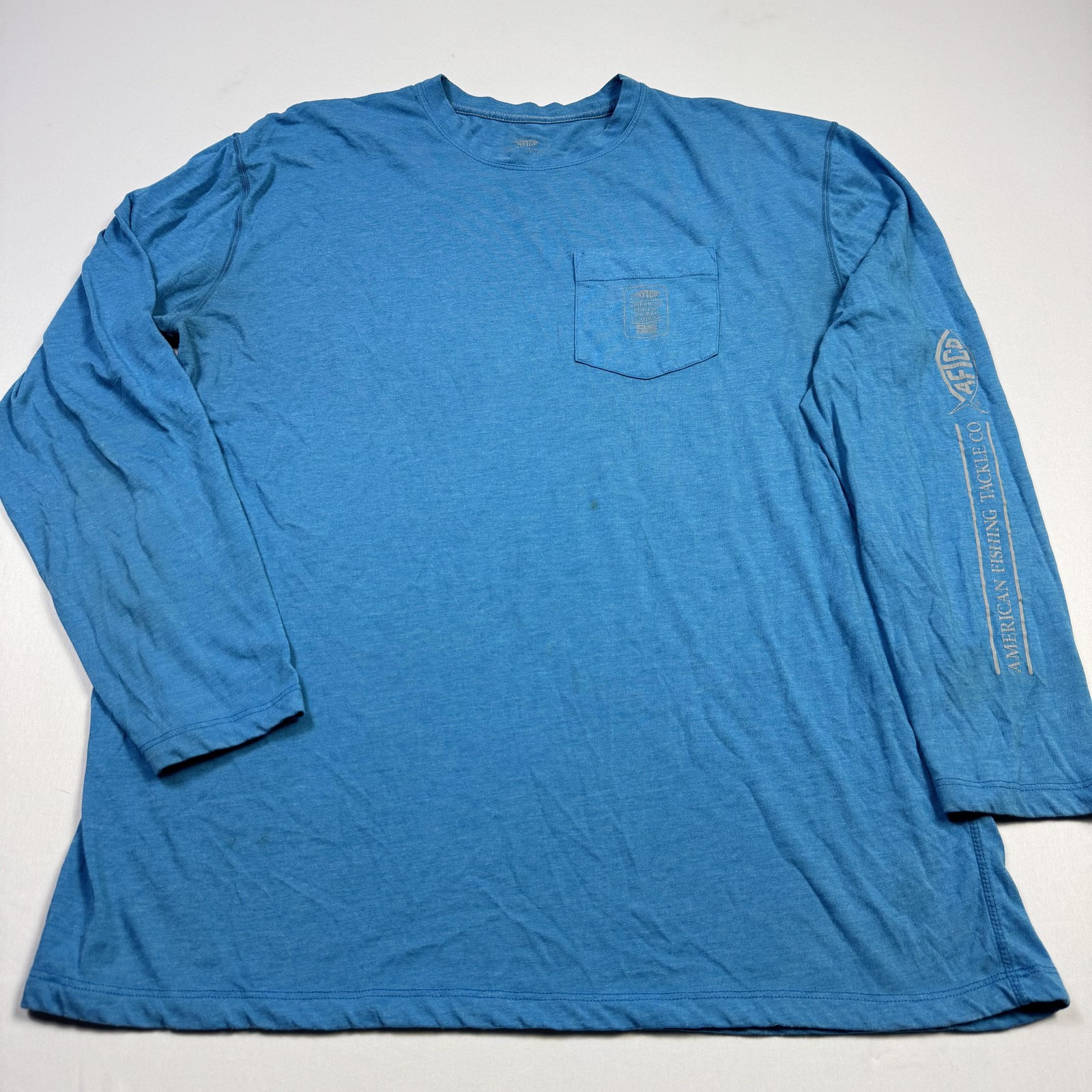 AFTCO Shirt Mens Large Long Sleeve Pocket Graphic American Fishing Tackle Co gallery