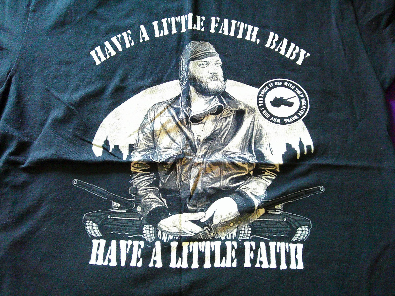 Kellys Heroes Oddball T Shirt, Silkscreen Men Large, Have a Little Faith, Baby gallery