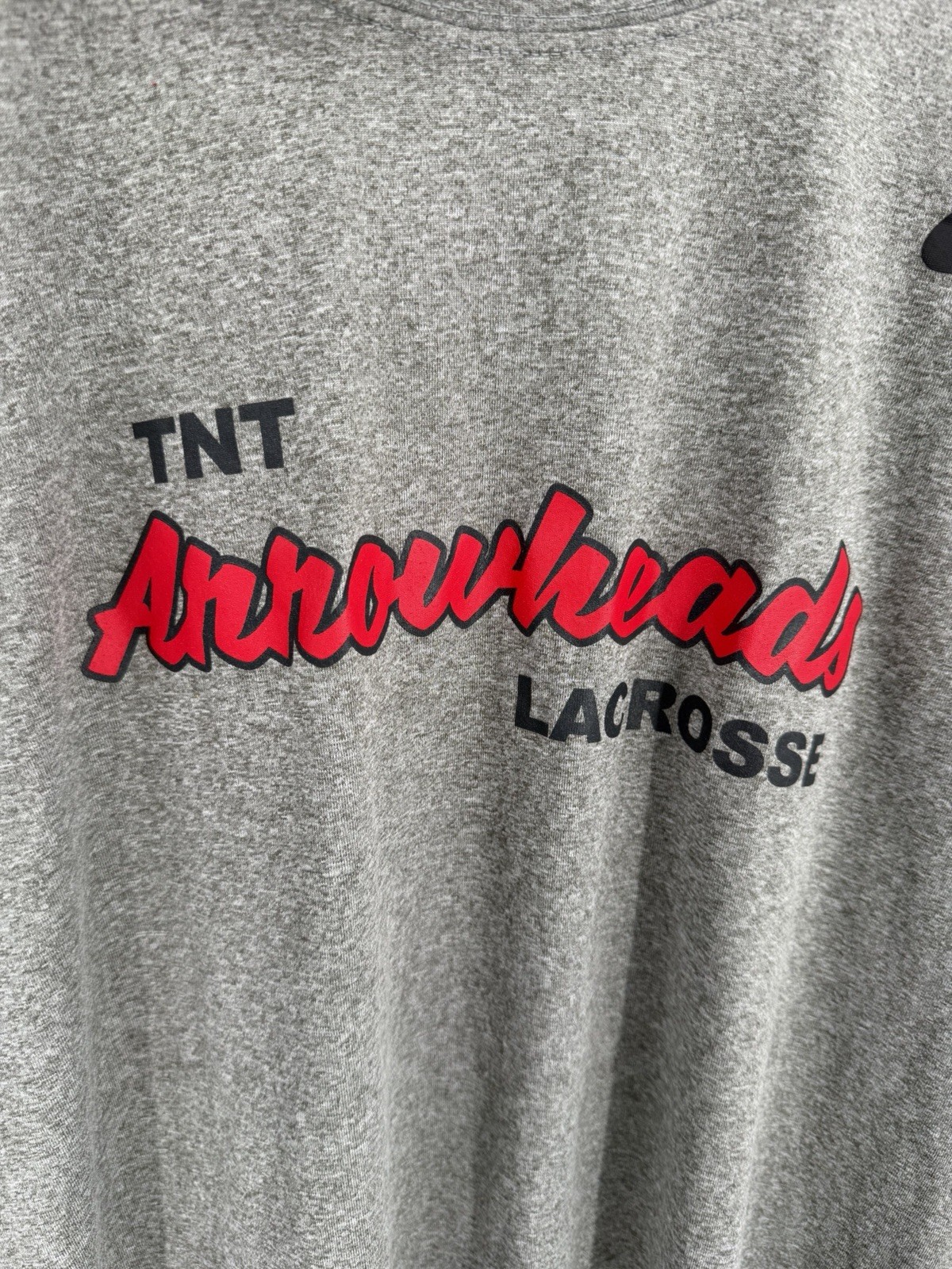 NEW Nike Shirt Mens XL Gray Arrowheads Lacrosse Dri-Fit The Nike Tee Swoosh Logo gallery
