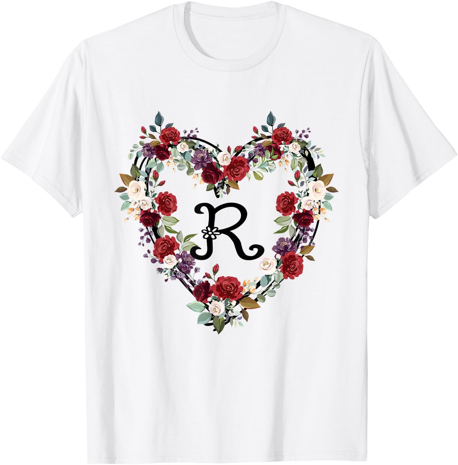 Best Vintage Floral Letter R – R Alphabet Great Gifts Ideas T-Shirt