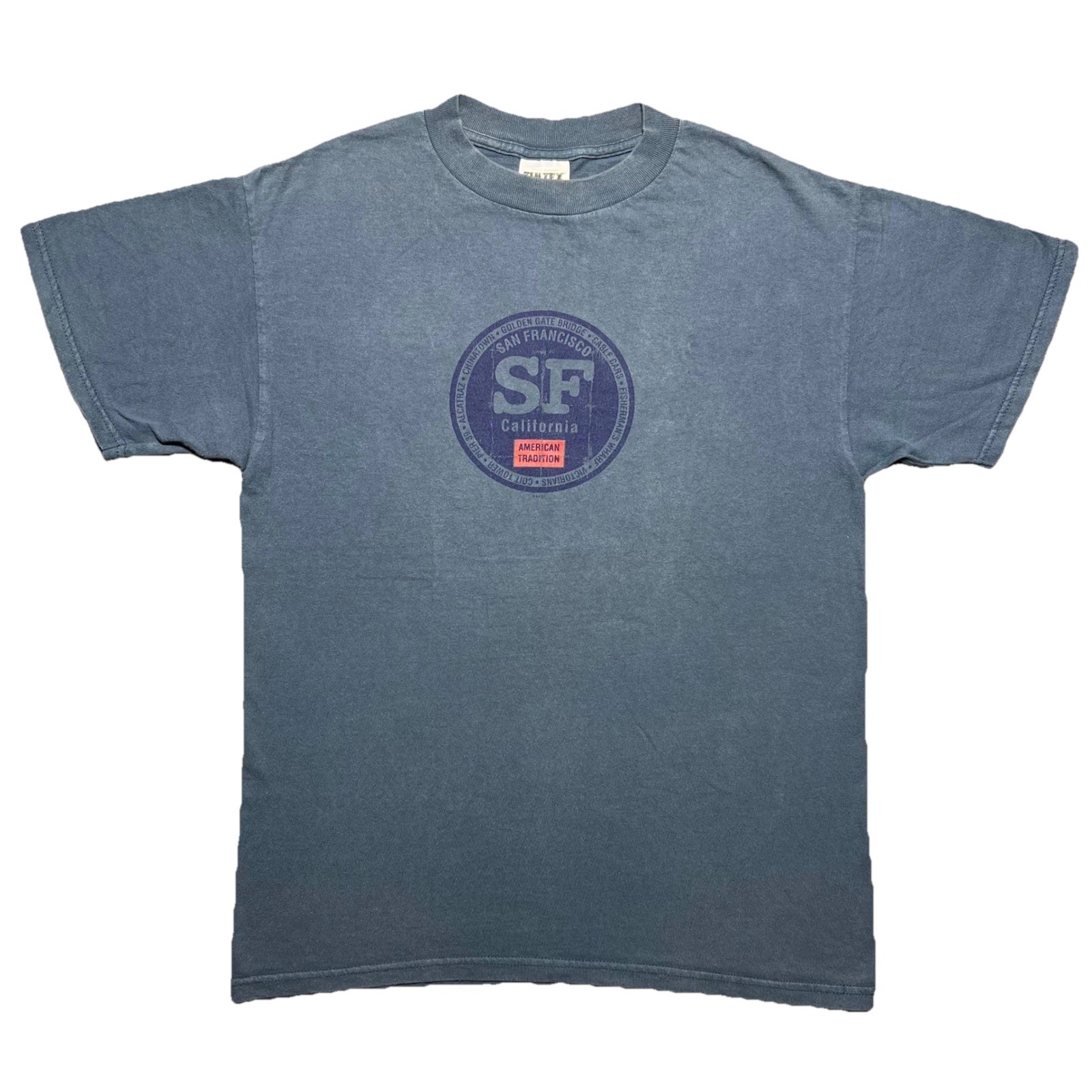 Vintage Tultex San Francisco SF California T Shirt Mens Medium Blue Gray Y2K gallery
