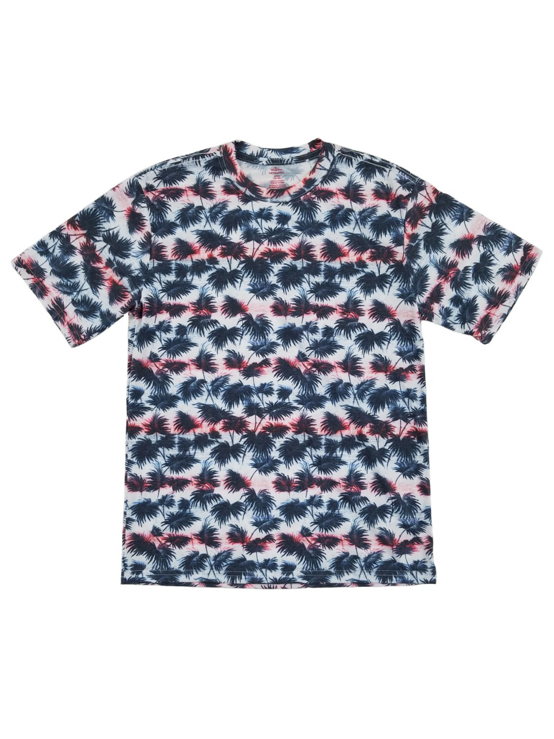 Mens Red White & Blue Stripe Patriotic United States Tropical T-Shirt Small
