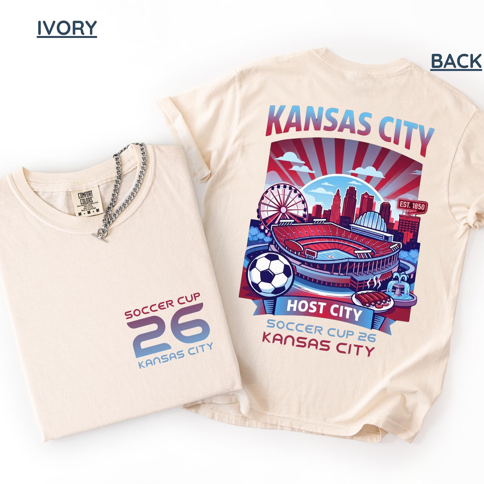 Kansas City Soccer Cup 2026 Host City T-Shirt, Retro KC Game Day Fan Tee gallery