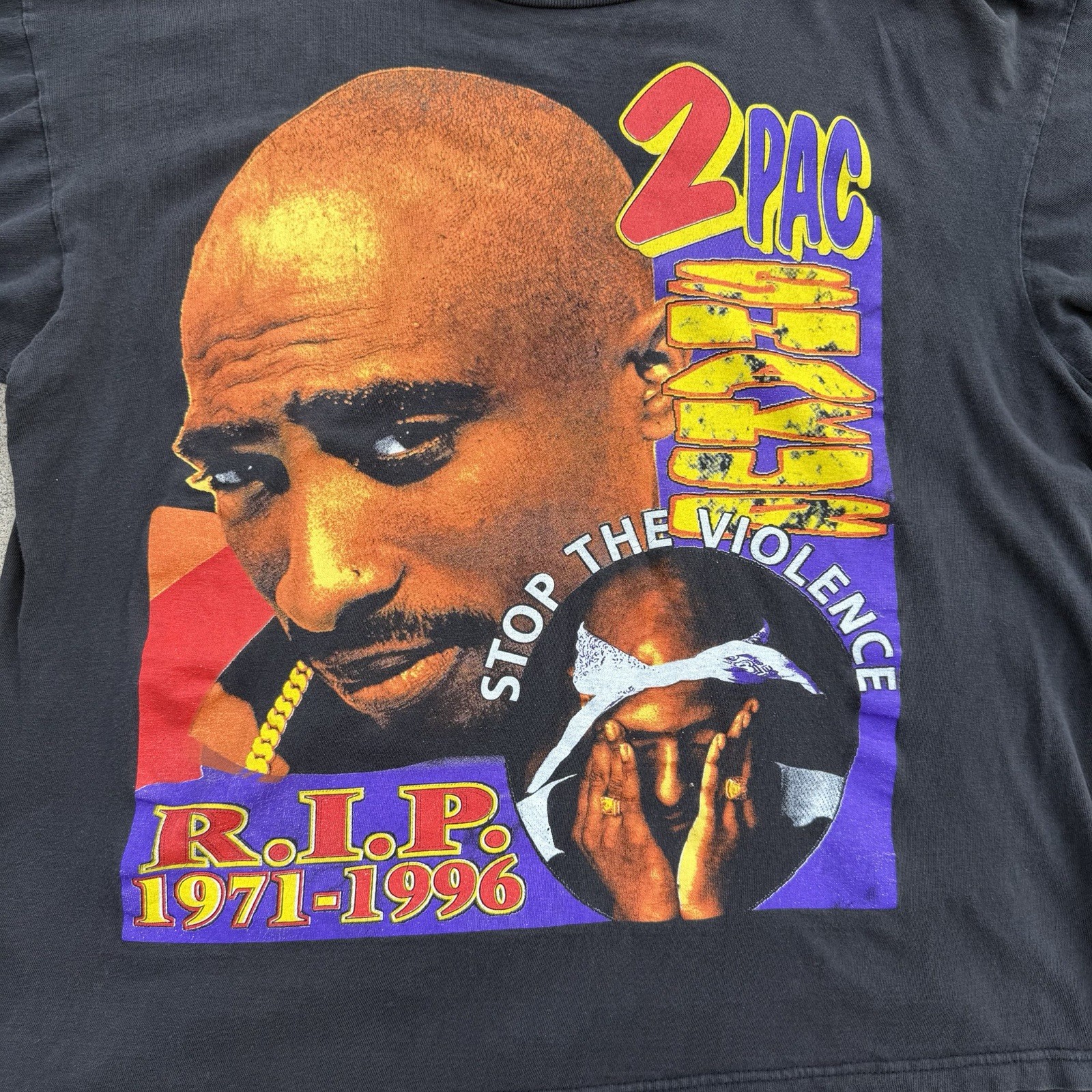 VINTAGE TUPAC 2PAC STOP THE VIOLENCE XL SHIRT MEMORIAL rap tee dr dre snoop dogg gallery