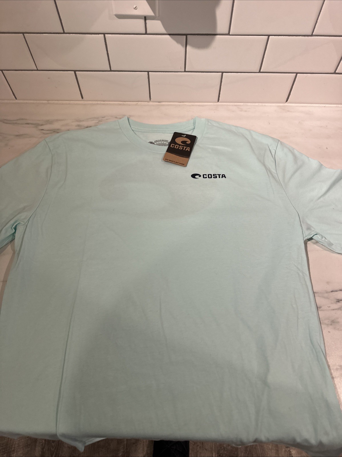 NWT Costa Mens XL Blue Graphic T Shirt Logo Fishing 100% Cotton gallery