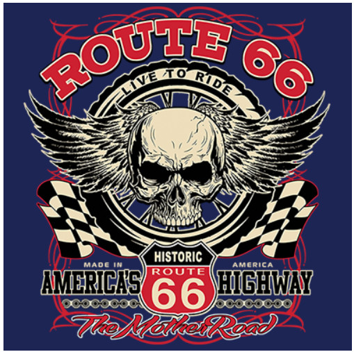 BIKER T-SHIRT-ROUTE 66-LIVE TO RIDE-AMERICA'S HIGHWAY gallery