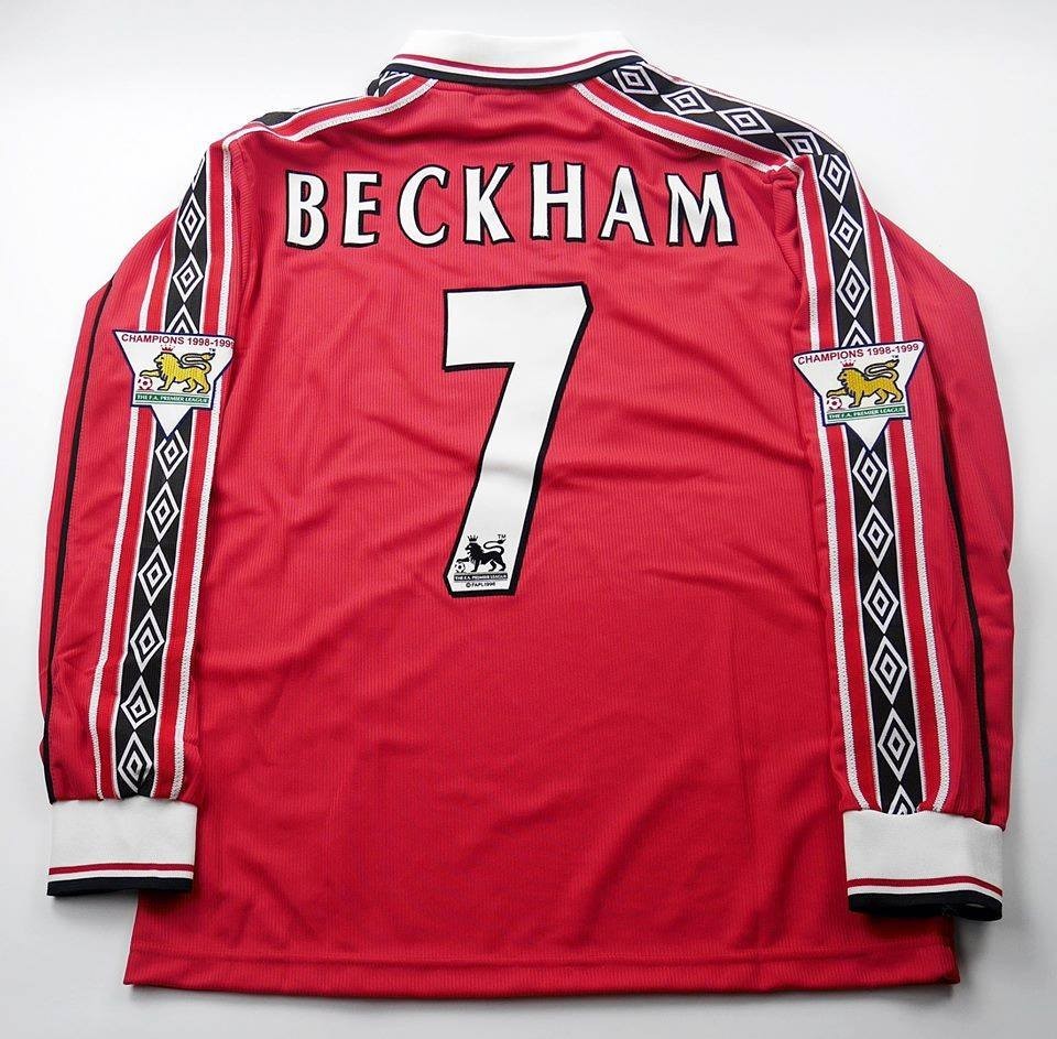 Manchester United 1999 BECKHAM 7 long sleeve retro shirt SIZE S M L XL 2XL gallery