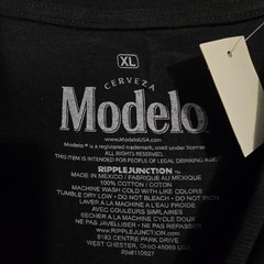 MODELO BEER NEON Shirt Mens EXTRA LARGE BLACK Skull OUTDOOR CERVEZA Dive Bar NWT
