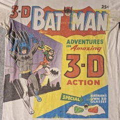 Vintage 90s 3-D Action Batman Comic Book T-Shirt Size Small White Lightweight