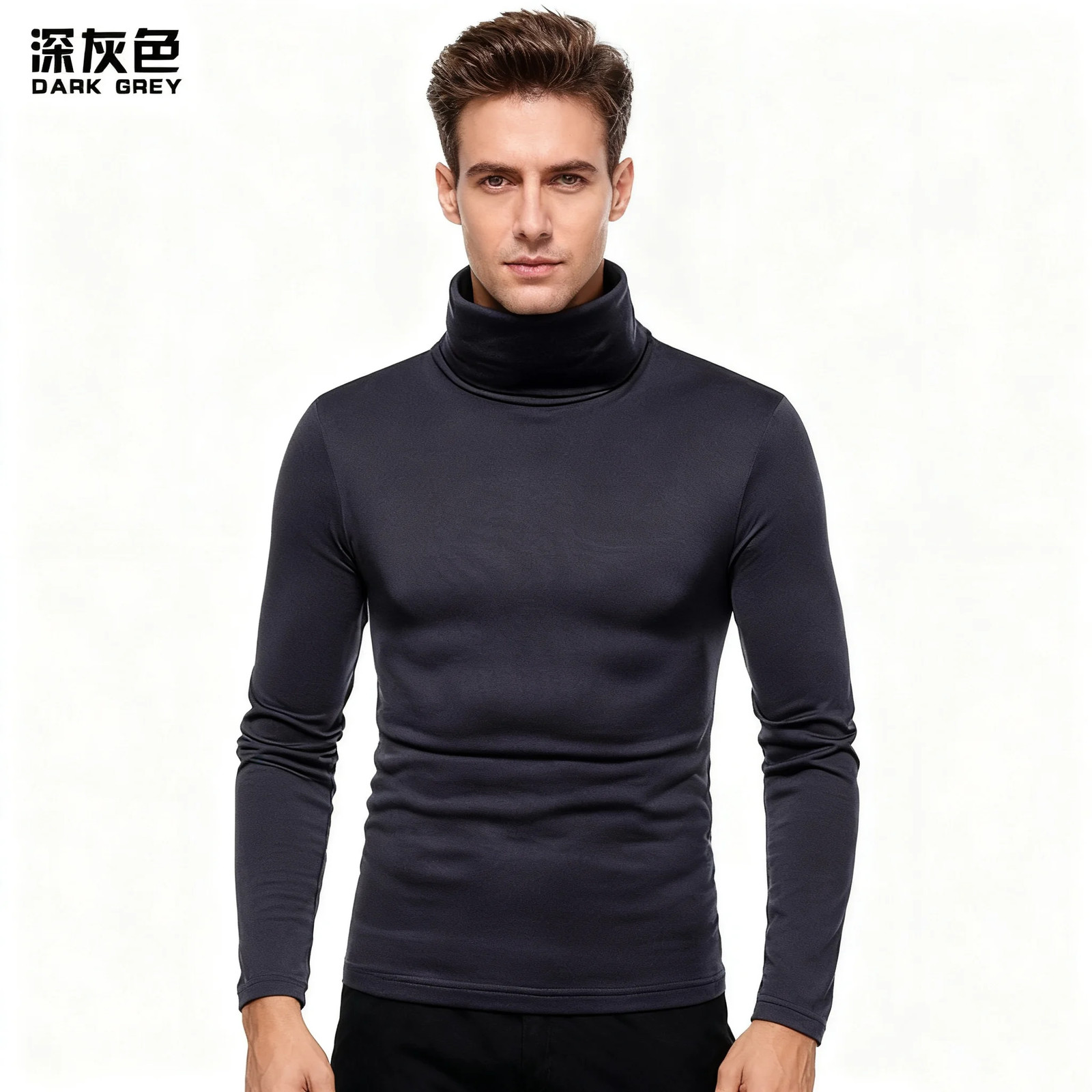 Sweatwear Mens Anti-pilling High Quality Knitted Turtlene Sweater Slim Fit Lon gallery