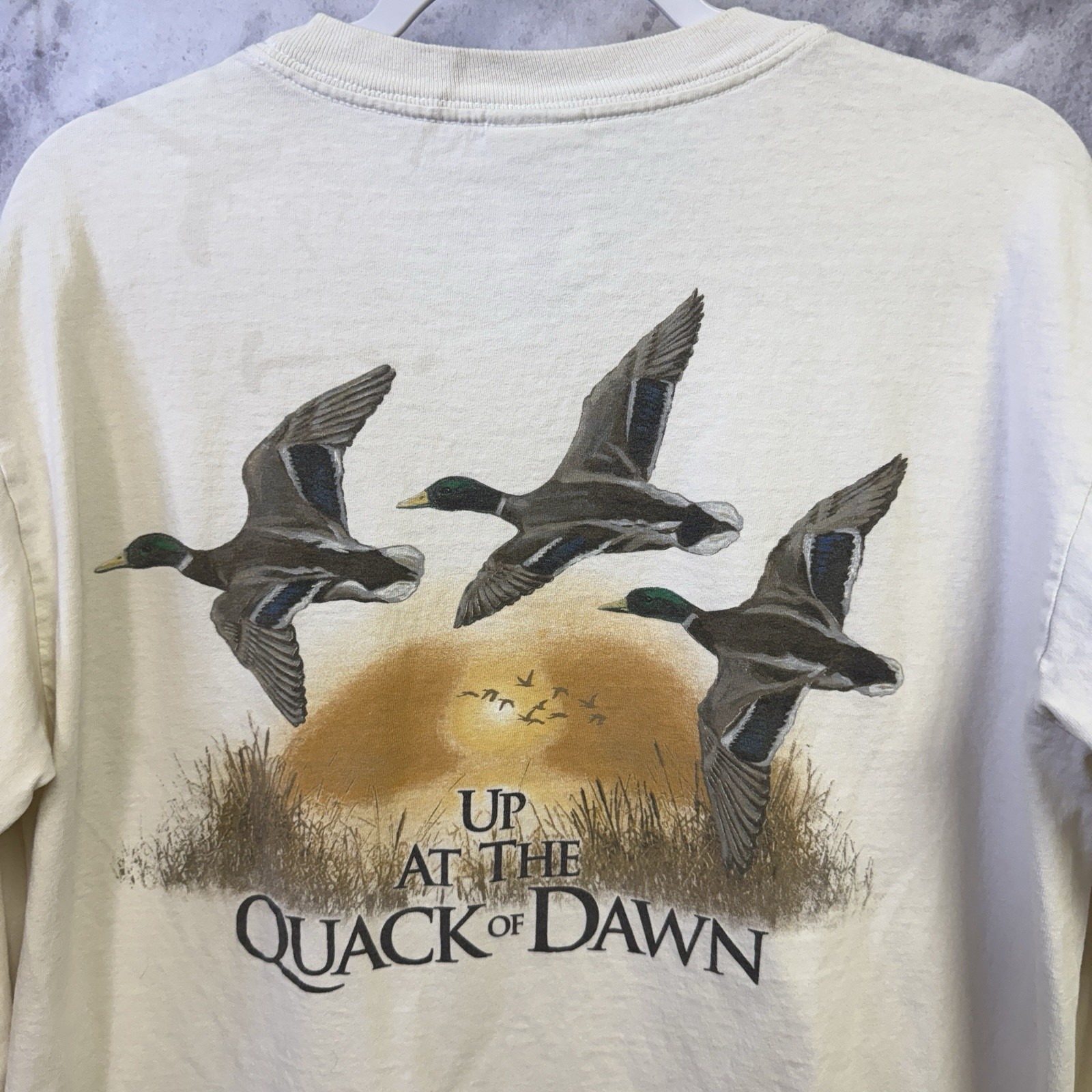 Columbia Duck Hunting Graphic T Shirt Mens Medium Gray Cotton Long Sleeve Tee gallery
