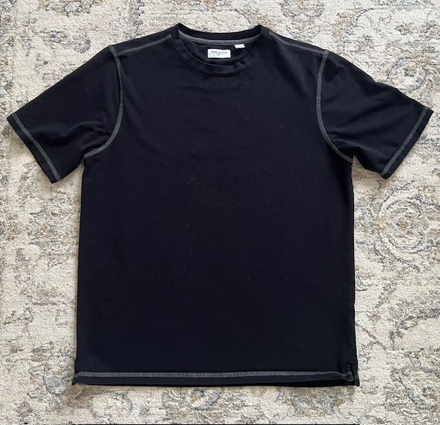 Tom James Black high quality men Stretch Cotton Tee t-shirt Size S/P