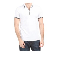 Armani Exchange Cotton Quarter-Zip A|X Logo Short-Sleeve Men Polo Tee White XXL